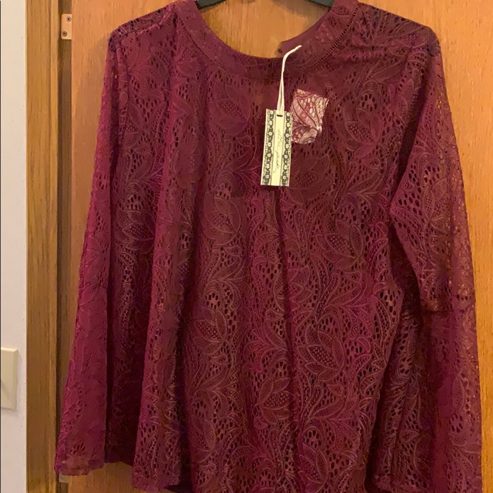 Lace blouse with cami underneath